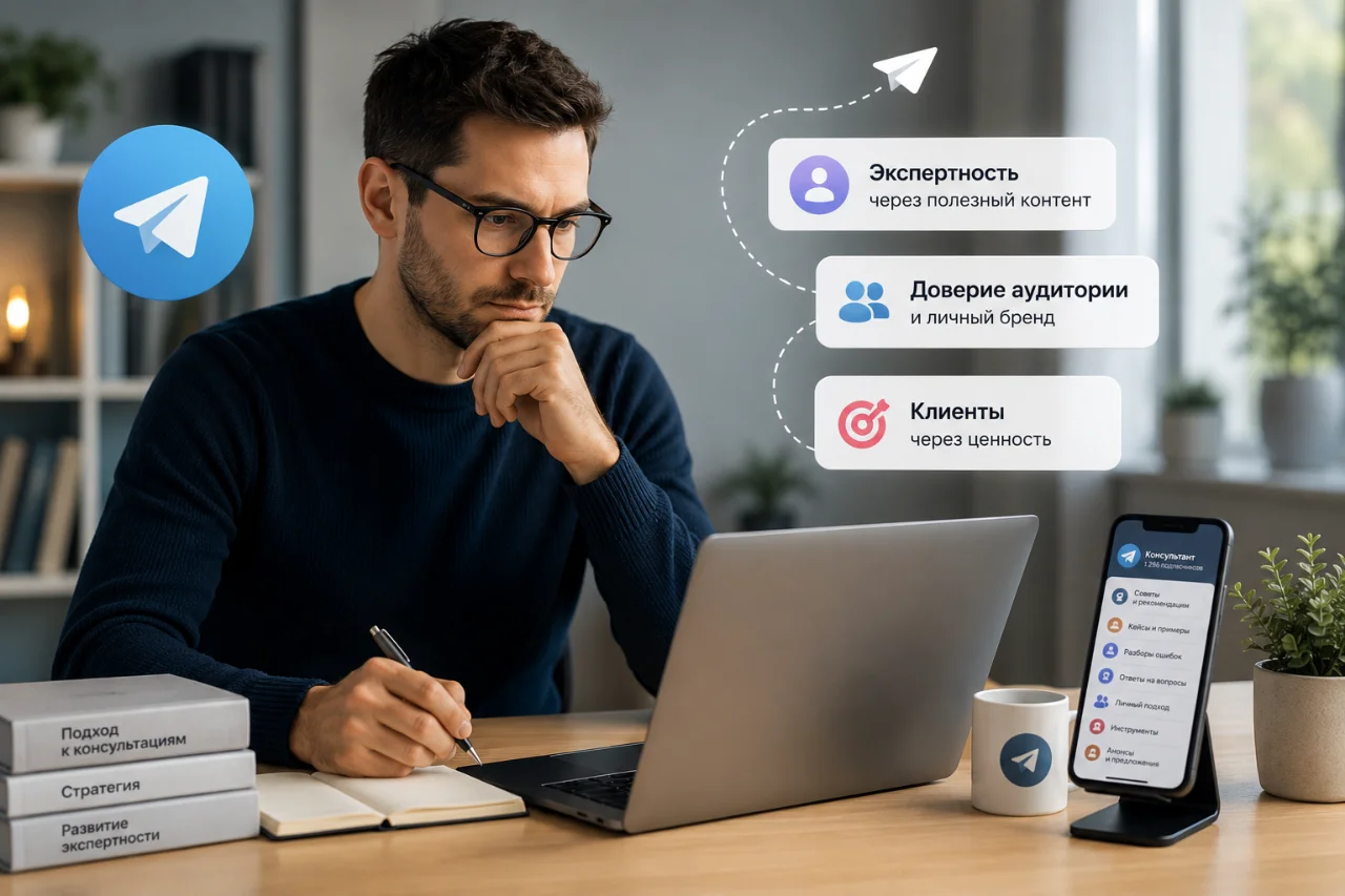 Telegram-канал для консультанта: план, рубрики и контент, который привлекает клиентов